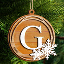 Family Monogram Alphabet - Christmas Gift For Family - Personalized 2-Layered Wooden Ornament