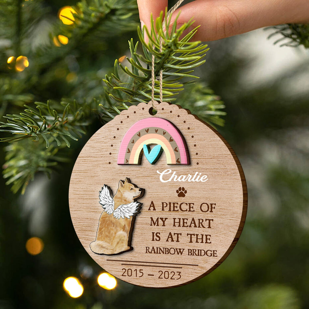 If Love Alone Could Have Kept You Here - Christmas Keepsake, Dog Memorial Gift - Personalized 2-Layered Wooden Ornament