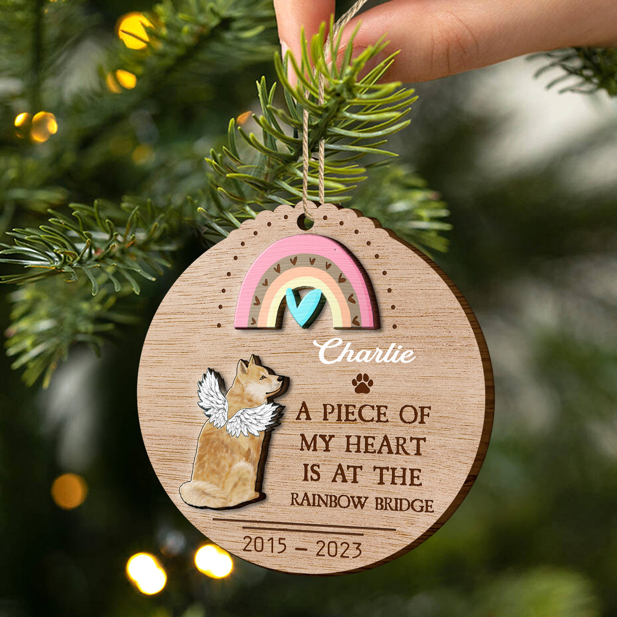 USA Handcrafted Papillon Dog Memorial Holiday Keepsake Christmas Ornam
