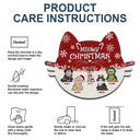 Meowy Catmas Funny Cartoon Cats - Christmas Gift For Cat Lovers - Personalized Custom Shaped Doormat