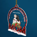 Mother And Daughter Forever Linked Together Snowdome - Christmas Gift For Moms - Personalized Custom Shaped Acrylic Ornament