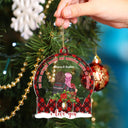 Mother And Daughter Forever Linked Together Snowdome - Christmas Gift For Moms - Personalized Custom Shaped Acrylic Ornament