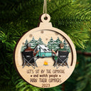 Husband & Wife Camping Partners For Life - Christmas Gift For Couples, Campers - Personalized 2-Layered Wooden Ornament