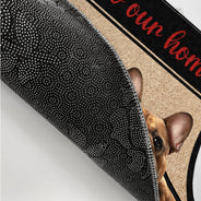 Custom Photo Live Here With Us - Gift For Pet Lovers - Personalized Doormat