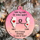 J'aimerais que nous vivions plus près de la famille, des amis à distance - Décoration en bois personnalisée à 2 couches