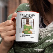 Tout a commencé avec un message - Cadeau pour couple - Tasse personnalisée