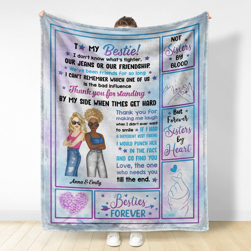 Fashion Girls Forever Sisters By Heart - Gift For Besties, BFF Best Friends, Siblings - Personalized Fleece Blanket