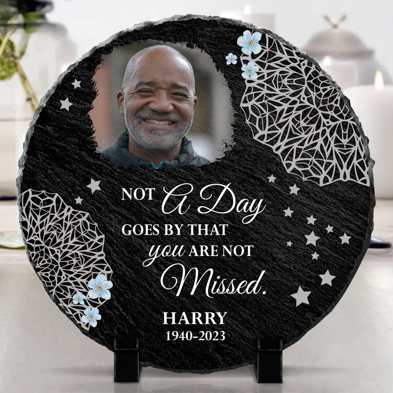 Étoiles photo personnalisées dans le ciel - Cadeau commémoratif, cadeau de condoléances - Pierre commémorative circulaire personnalisée