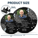 Étoiles photo personnalisées dans le ciel - Cadeau commémoratif, cadeau de condoléances - Pierre commémorative circulaire personnalisée