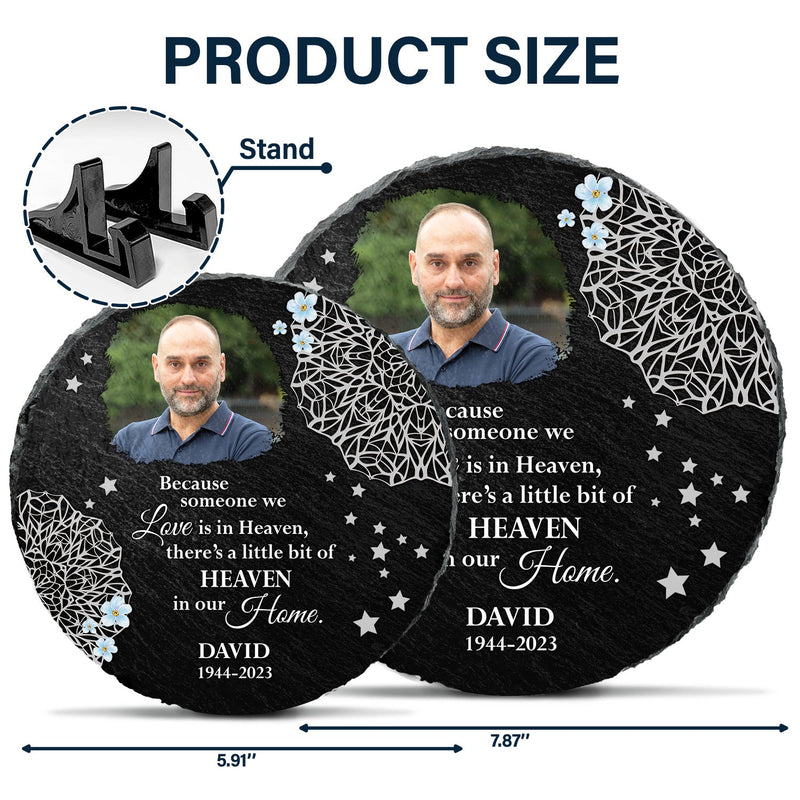 Étoiles photo personnalisées dans le ciel - Cadeau commémoratif, cadeau de condoléances - Pierre commémorative circulaire personnalisée
