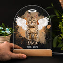 Custom Photo Dog Cat Pet - Memorial Gift, Sympathy Gift - Personalized 3D Led Light Wooden Base
