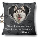Custom Photo Dog Cat Steal Your Heart - Gift For Pet Lovers - Personalized Pillow