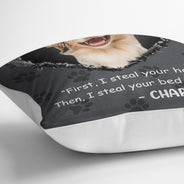 Photo personnalisée chien chat : volez votre cœur ! Cadeau pour les amoureux des animaux ! Coussin personnalisé
