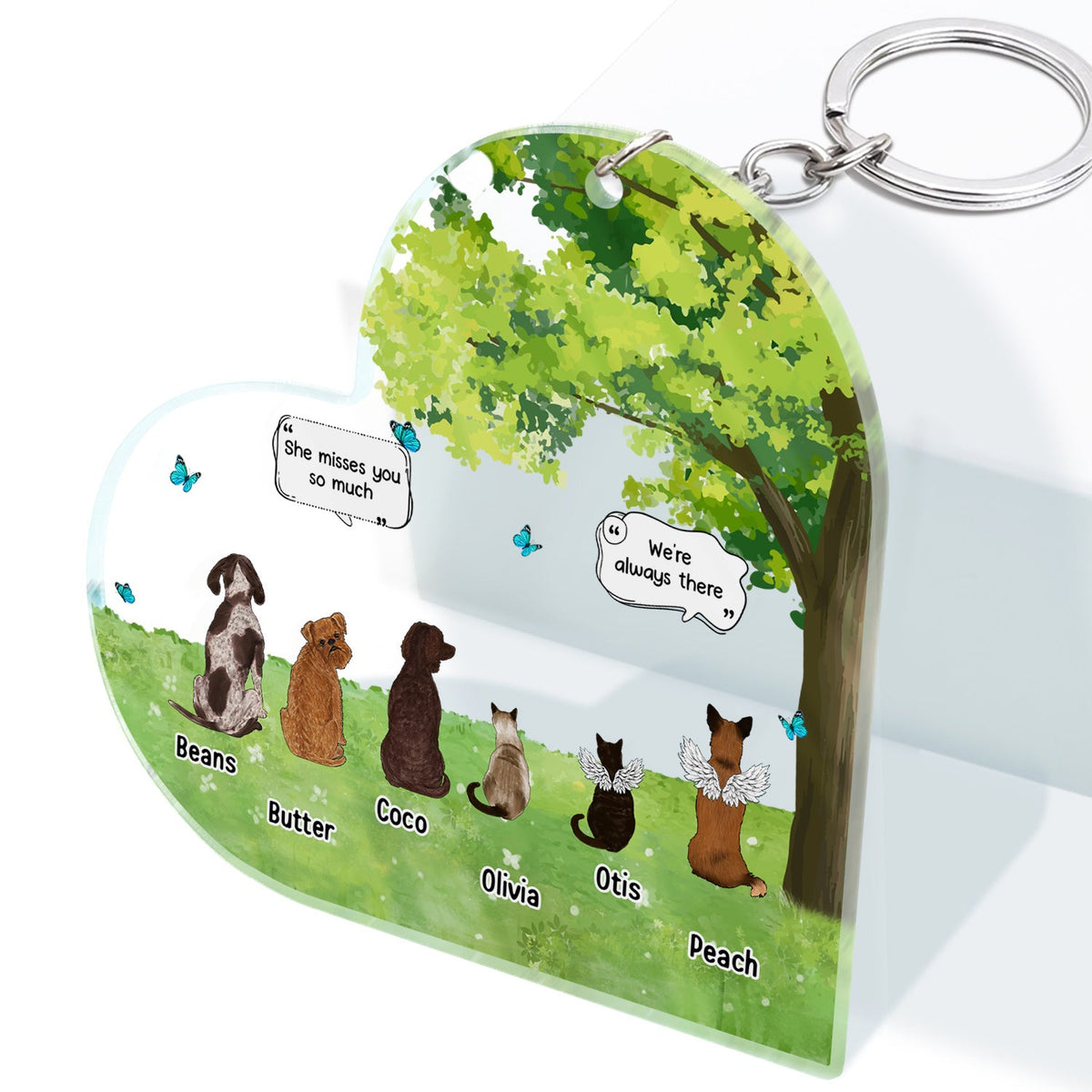 On parle toujours de toi, Grass - Cadeau commémoratif pour les amoureux des animaux - Porte-clés en acrylique personnalisé