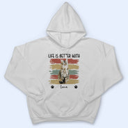 Custom Photo Life Is Better With Dog Cat - Gift For Pet Lovers - Personalized T Shirt