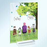 Tu me manques, herbe ! Cadeau commémoratif de condoléances pour les amoureux des animaux ! Plaque rectangulaire verticale personnalisée en acrylique