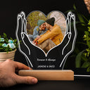 Custom Photo Cherished Heart - Loving Gift For Mom, Mother, Couples, Your Loved Ones - Personalized 3D Led Light Wooden Base