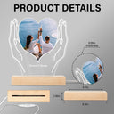 Custom Photo Cherished Heart - Loving Gift For Mom, Mother, Couples, Your Loved Ones - Personalized 3D Led Light Wooden Base