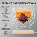 Custom Photo Cherished Heart - Loving Gift For Mom, Mother, Couples, Your Loved Ones - Personalized 3D Led Light Wooden Base