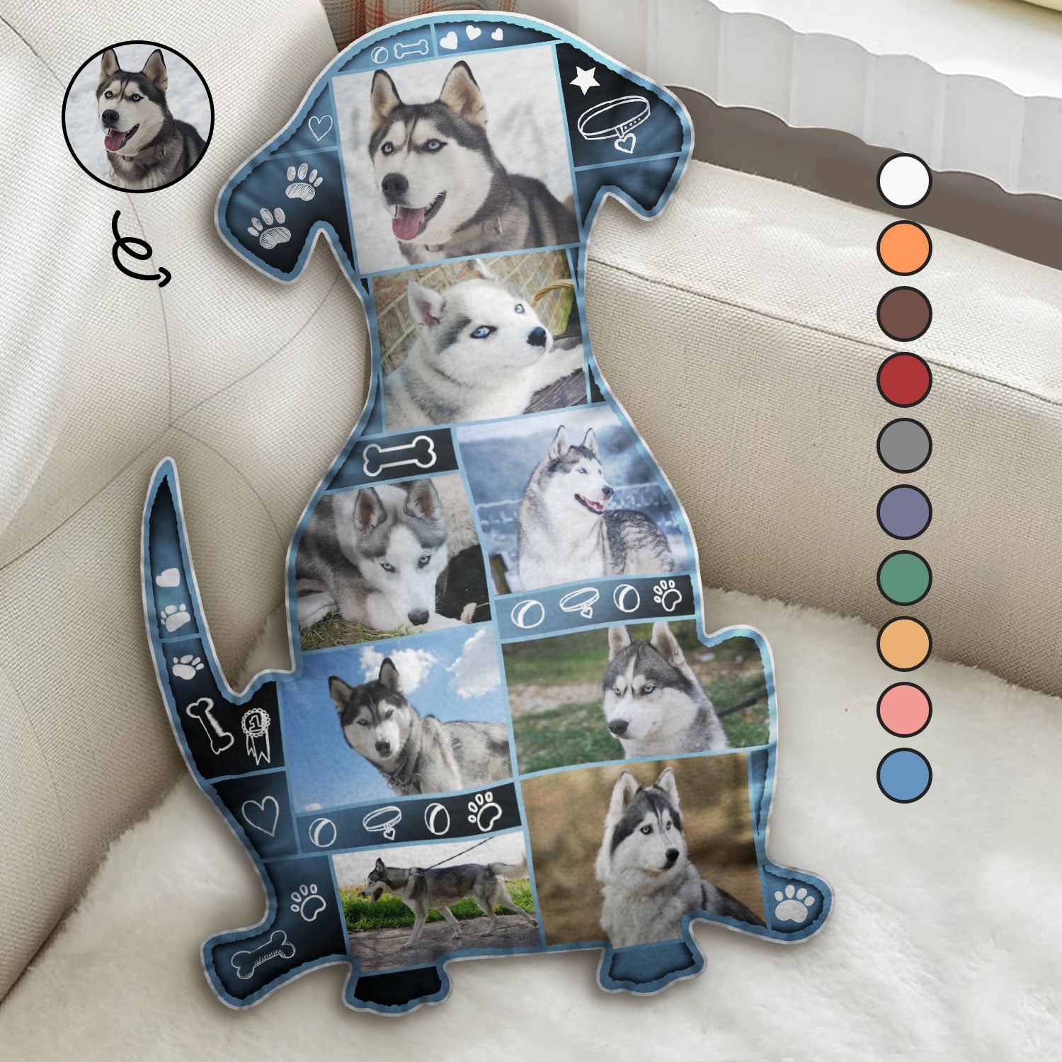 Custom Photo Dog Shape - Gift For Dog Lovers, Dog Mom, Dog Dad - Personalized Custom Shaped Pillow