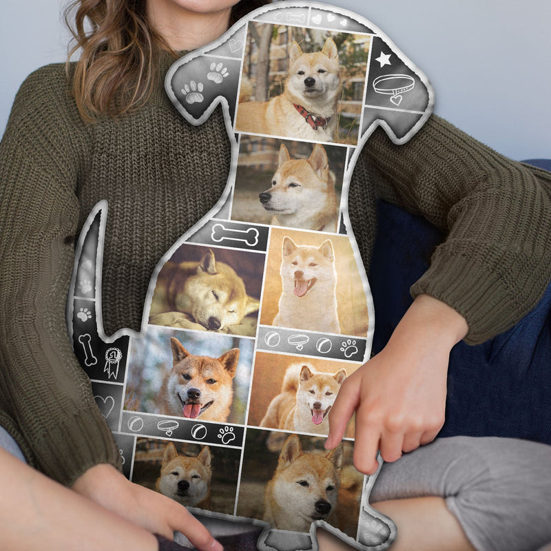 Custom Photo Dog Shape - Gift For Dog Lovers, Dog Mom, Dog Dad - Personalized Custom Shaped Pillow