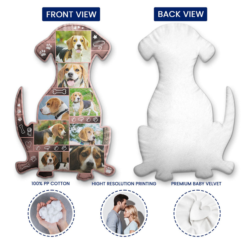 Custom Photo Dog Shape - Gift For Dog Lovers, Dog Mom, Dog Dad - Personalized Custom Shaped Pillow