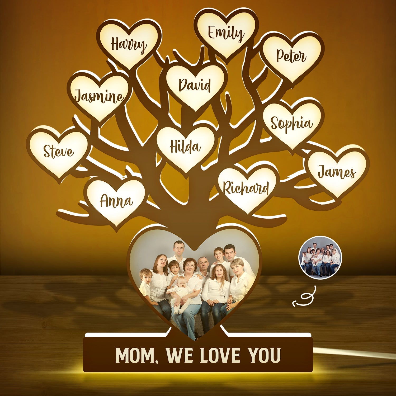 Custom Photo Family Tree - Birthday, Loving Gift For Mom, Mother