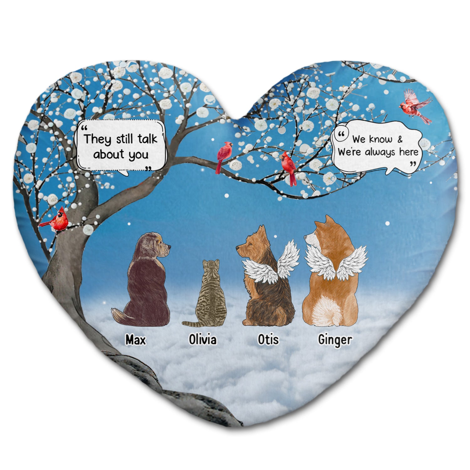 They Still Talk About You - Gift For Pet Lovers - Personalized Heart Shaped Pillow