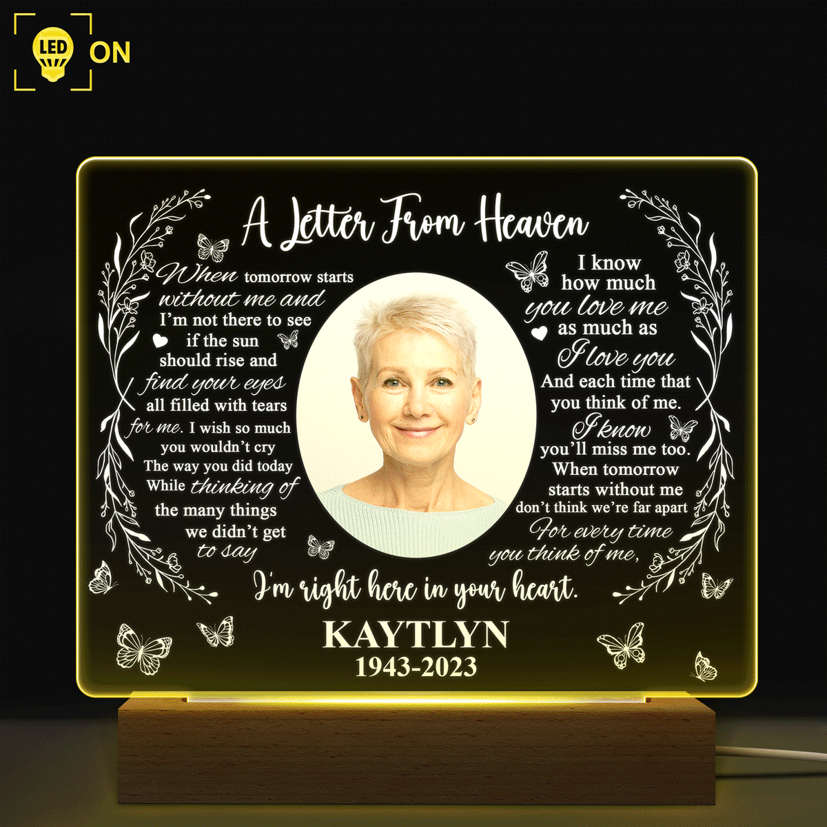 Custom Photo Missing You Always - Memorial Gift, Sympathy Gift For You Loved Ones - Personalized 3D Led Light Wooden Base