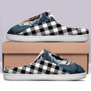 Custom Photo Overalls Pet Face - Gift For Pet Lovers, Pet Mom, Pet Dad - Personalized Fluffy Slippers