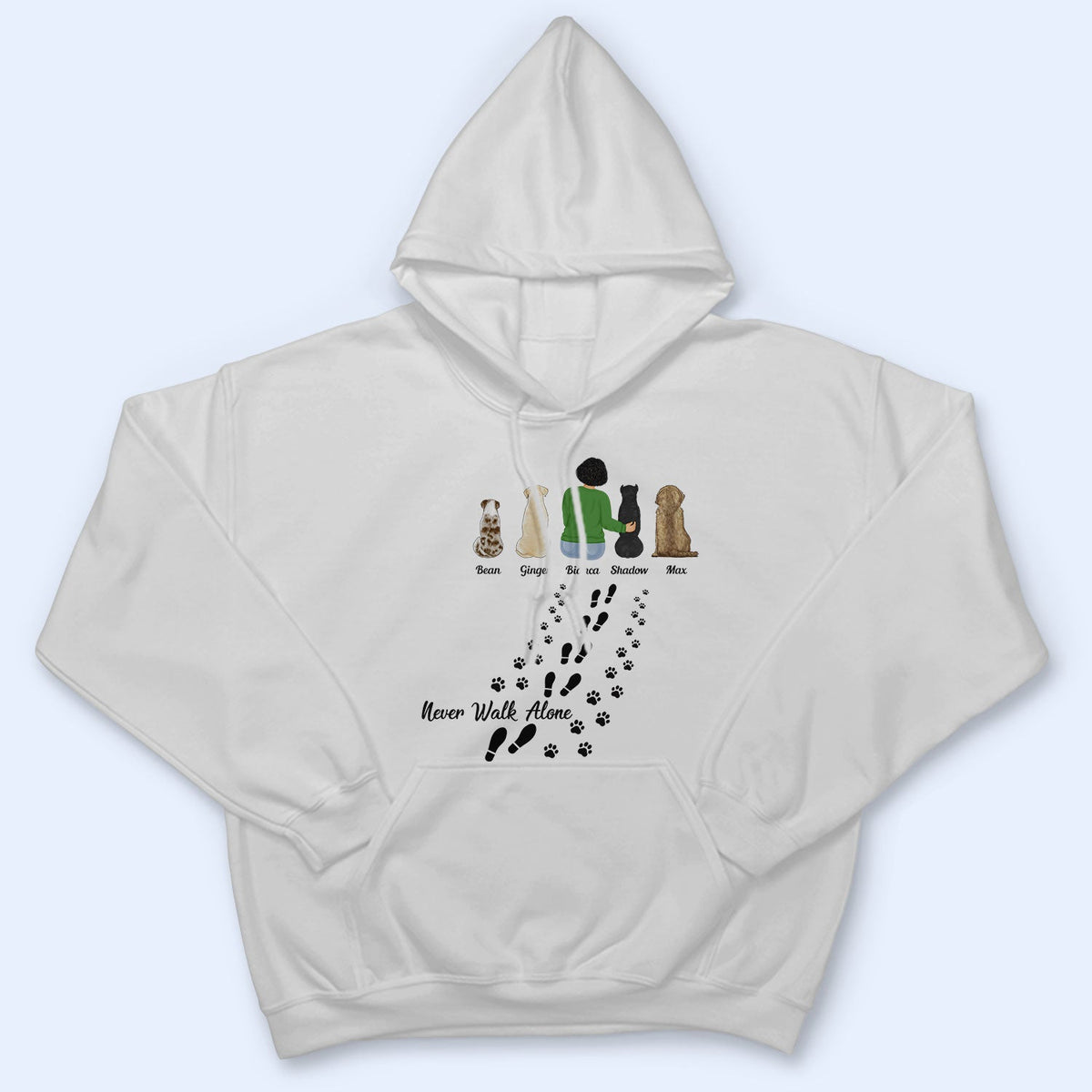 Never Walk Alone - Gift For Dog Lovers, Dog Mom, Dog Dad - Personalized T Shirt