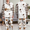 Pyjama long personnalisé avec photo à carreaux pour animal de compagnie - Cadeau pour les amoureux des animaux