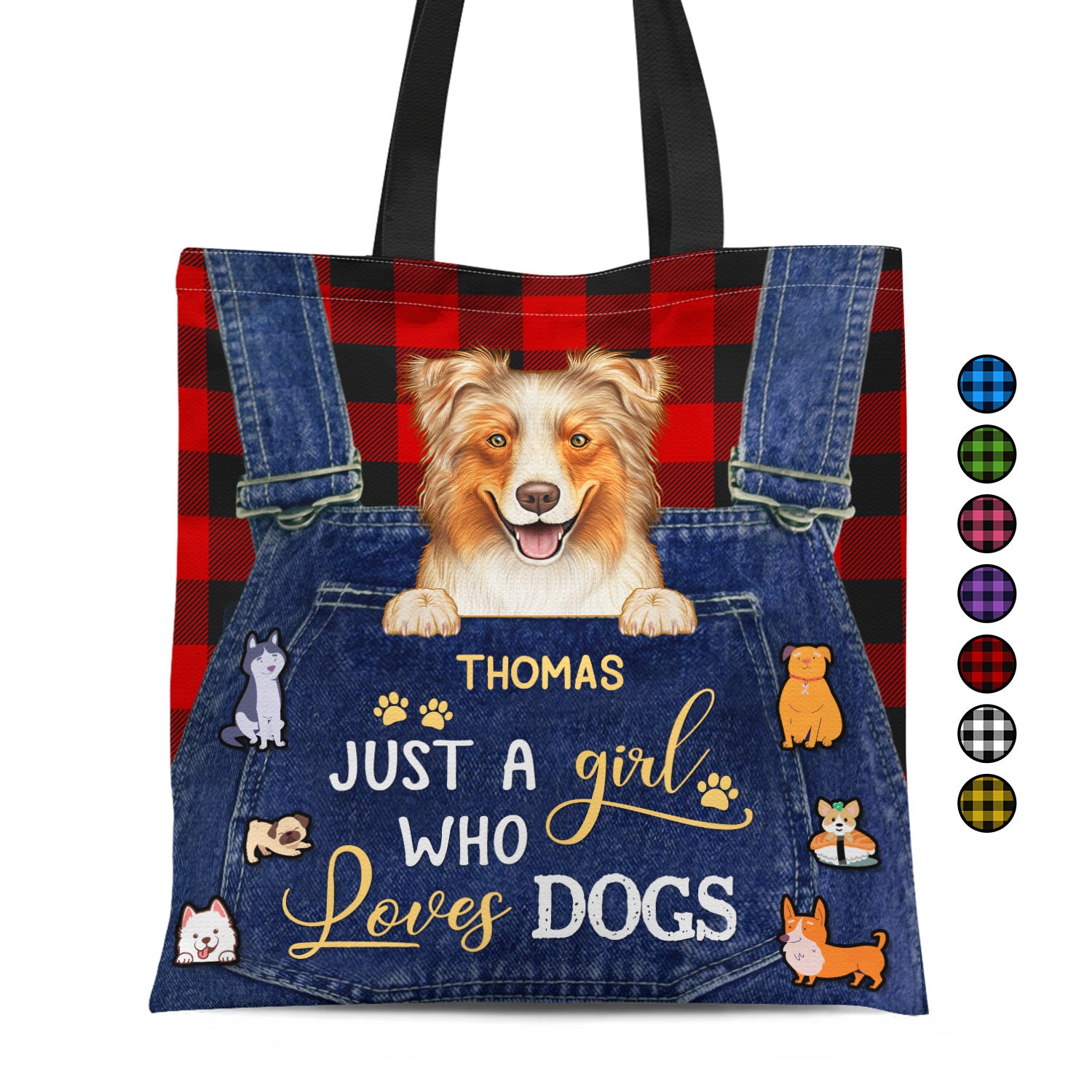 Just A Girl Who Loves Dogs - Gift For Dog Mom, Dog Lovers - Personalized Zippered Canvas Bag