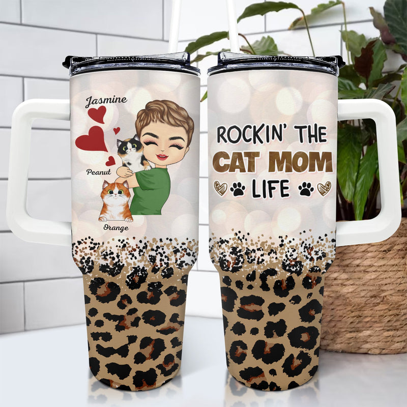 Cat Mom Crazy Cat Lady - Gift For Cat Lovers, Cat Mom - Personalized 40oz Tumbler With Straw