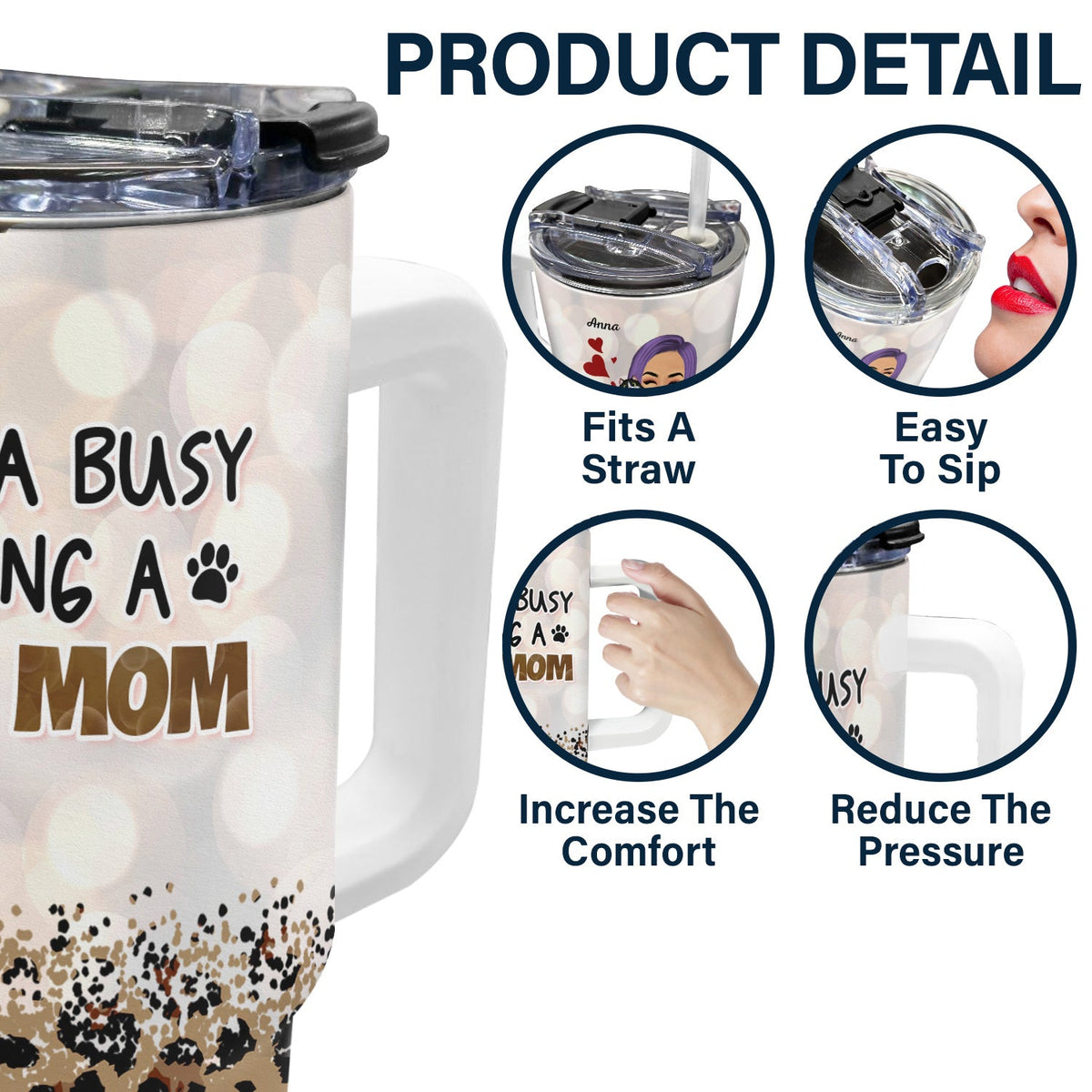 Cat Mom Crazy Cat Lady - Gift For Cat Lovers, Cat Mom - Personalized 40oz Tumbler With Straw