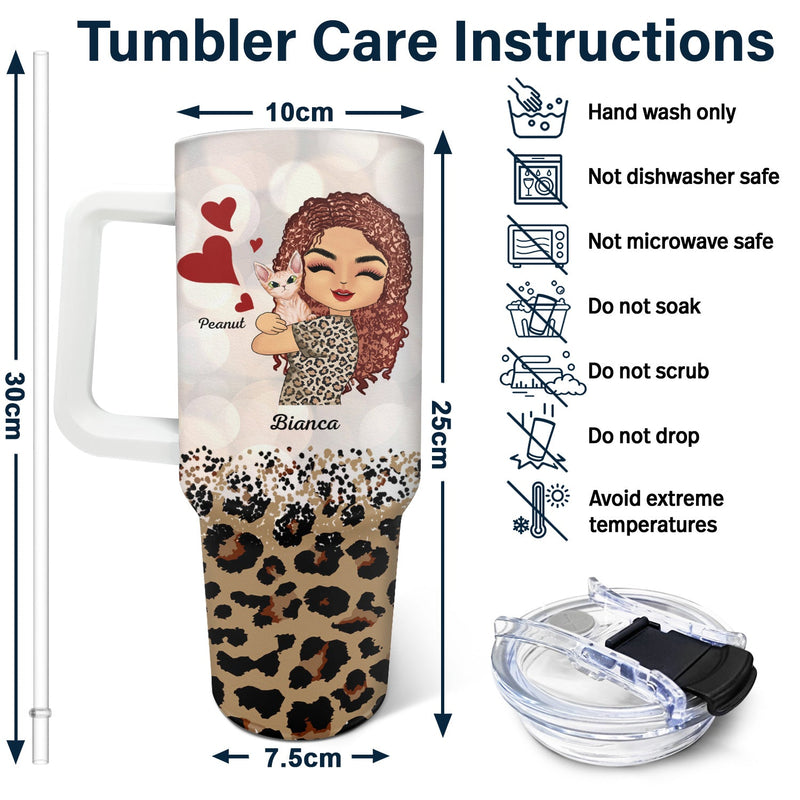 Cat Mom Crazy Cat Lady - Gift For Cat Lovers, Cat Mom - Personalized 40oz Tumbler With Straw