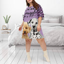 Custom Photo The Real Snuggle - Gift For Dog Mom, Cat Mom, Pet Lovers - Personalized Women's Sleep Tee