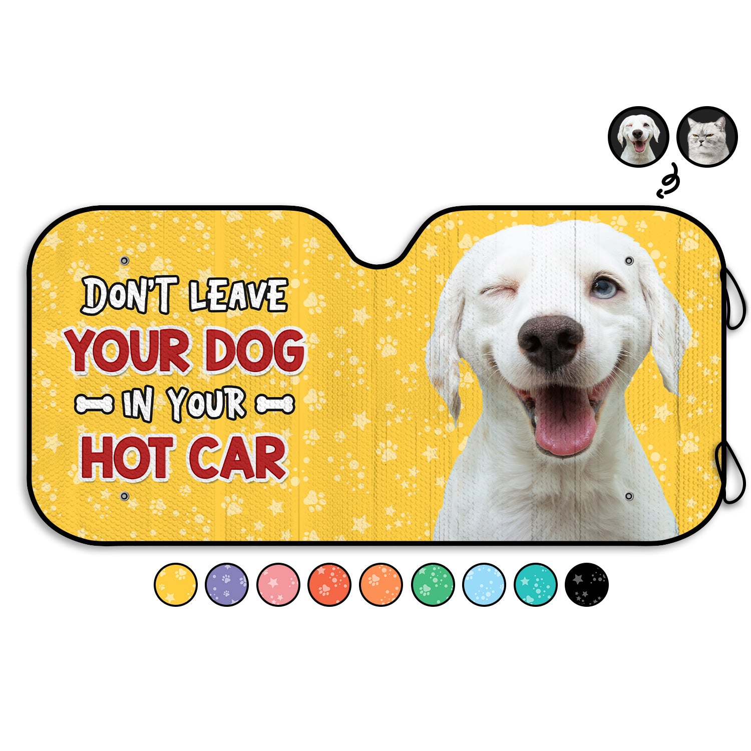 Custom Photo Don't Let Your Dogs Cats In Your Hot Car - Funny Gift For Pet Lovers - Personalized Auto Sunshade