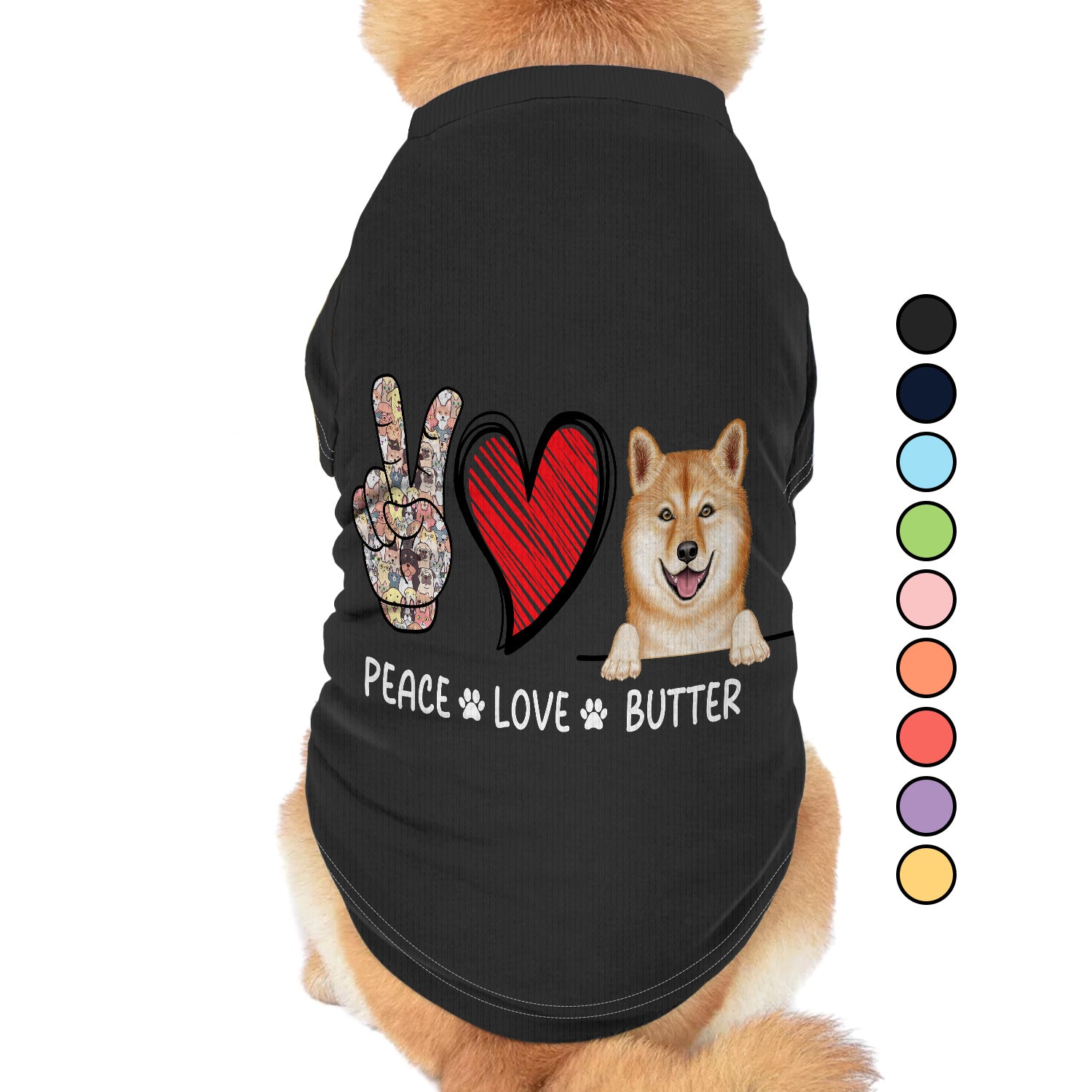 Peace Love Dog Cat - Gift For Pet Lovers - Personalized Pet Shirt