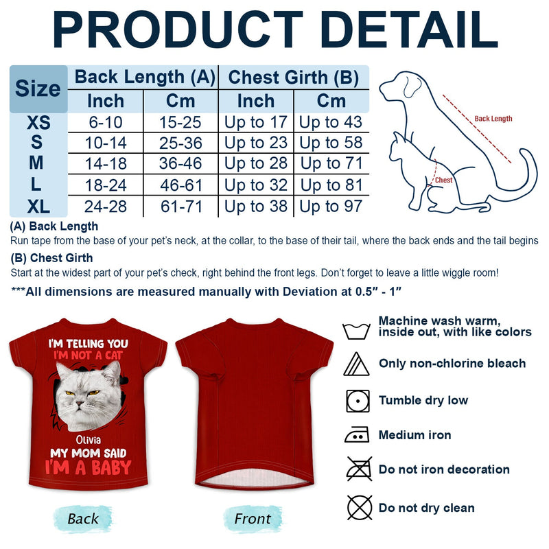 Custom Photo Dog Cat I'm A Baby - Gift For Pet Lovers, Dog Mom, Cat Mom - Personalized Pet Shirt