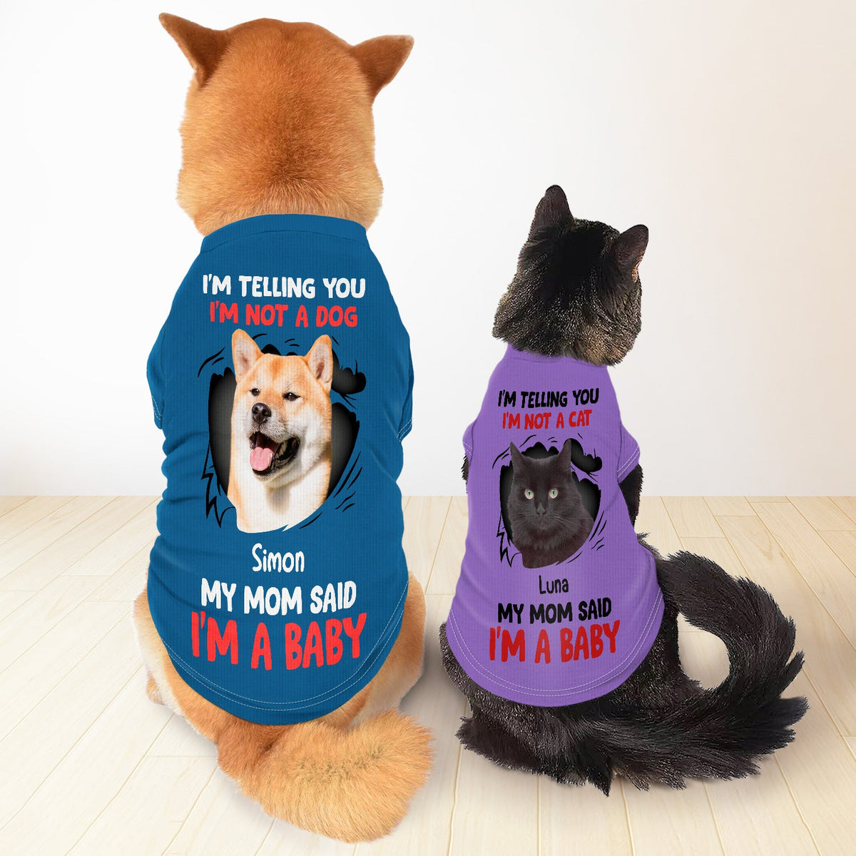 Custom Photo Dog Cat I'm A Baby - Gift For Pet Lovers, Dog Mom, Cat Mom - Personalized Pet Shirt