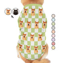 Custom Photo Pet Face Groovy Checkered Pattern - Gift For Dog Lovers, Cat Lovers - Personalized Pet Shirt
