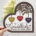 Les petits-enfants embellissent la vie – Cadeau pour grand-parent – Plaque en bois personnalisée à 2 couches avec support 