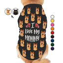 Photo personnalisée chien chat J'aime ma maman papa - Cadeau pour les amoureux des animaux - T-shirt personnalisé pour animaux