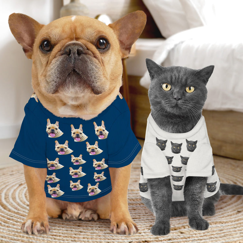 Photo personnalisée chien chat J'aime ma maman papa - Cadeau pour les amoureux des animaux - T-shirt personnalisé pour animaux