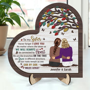 Peu importe où la vie nous mène - Cadeau pour sœurs, frères et sœurs - Plaque en bois personnalisée à 2 couches avec support 