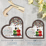 Peu importe où la vie nous mène - Cadeau pour sœurs, frères et sœurs - Plaque en bois personnalisée à 2 couches avec support 