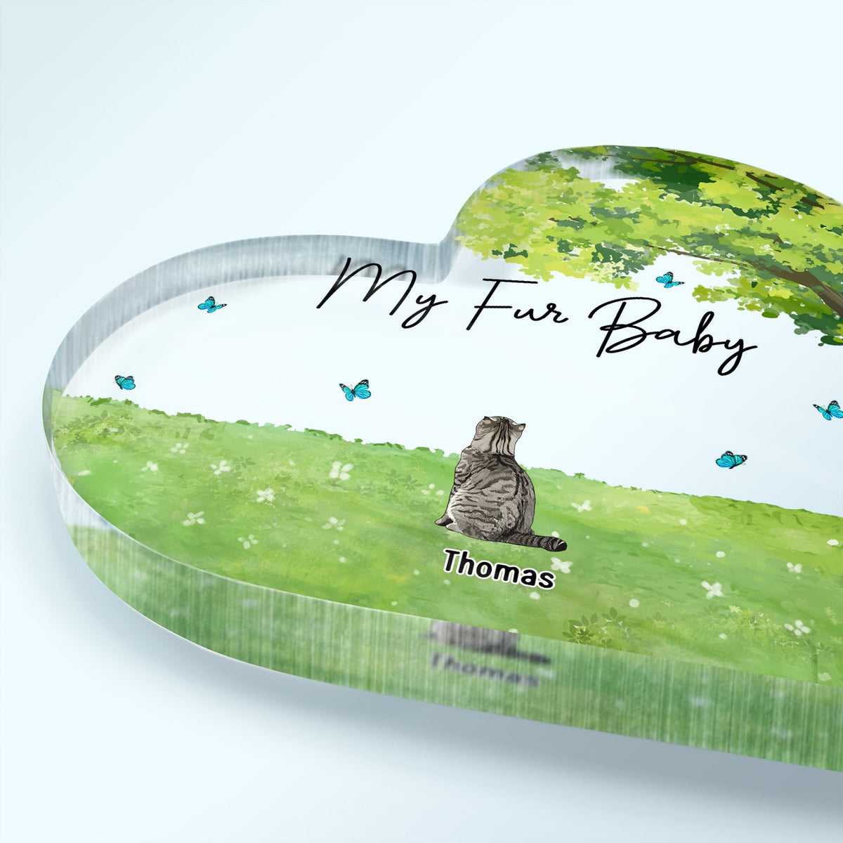 Our Fur Babies - Gift For Dog Lovers, Cat Lovers, Pet Lovers - Personalized Heart Shaped Acrylic Plaque