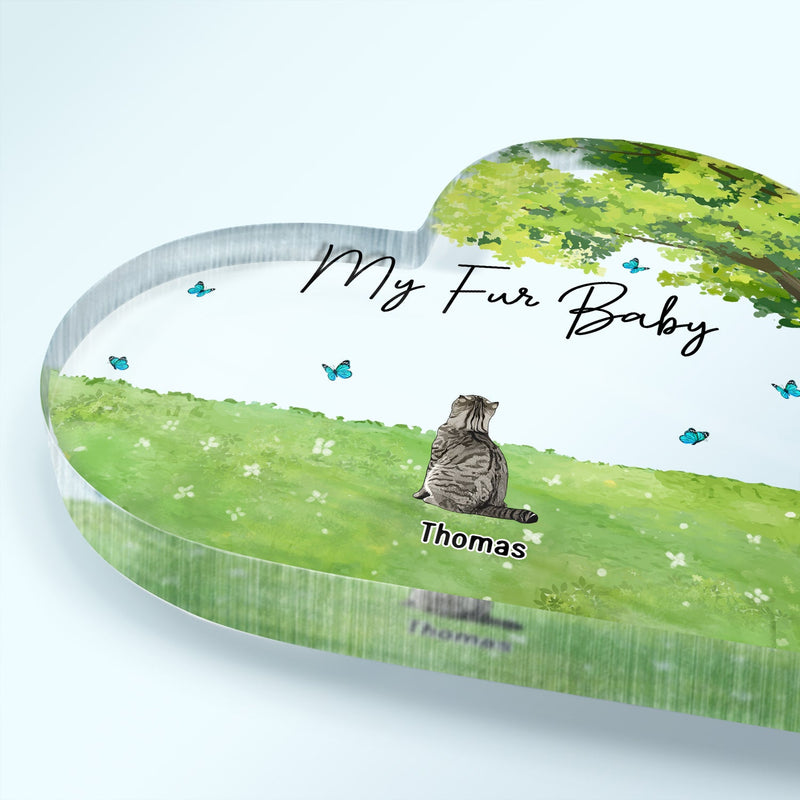 Our Fur Babies - Gift For Dog Lovers, Cat Lovers, Pet Lovers - Personalized Heart Shaped Acrylic Plaque