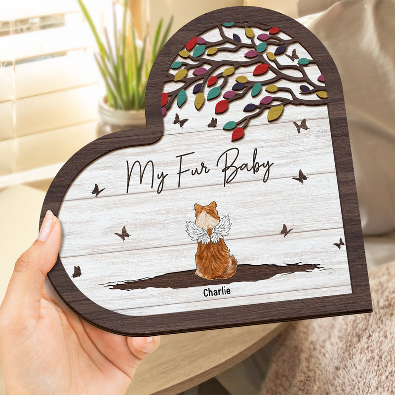 Nos bébés à fourrure - Cadeau pour les amoureux des chiens, des chats et des animaux de compagnie - Plaque en bois personnalisée à 2 couches avec support 